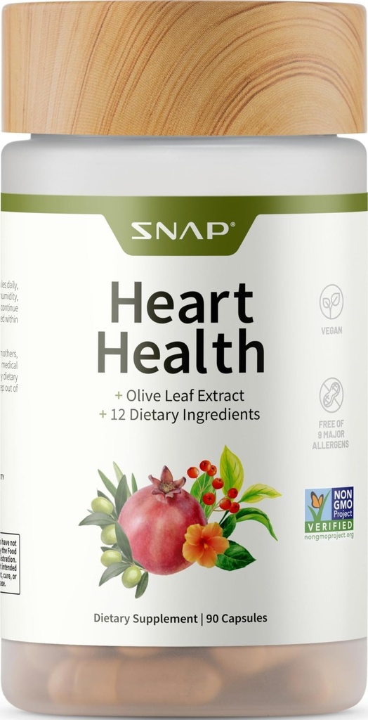 Suplemento de apoyo a la salud del corazón - Apoyo botánico para la salud del corazón, la circulación sana y los niveles de óxido nítrico, 90 cápsulas (30 piezas, 1 mes de suministro)