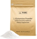 Ingredientes originales puros L-Glutamina (1lb) Suplemento de Alfa-Aminoácidos Polvo, Lab-Verified