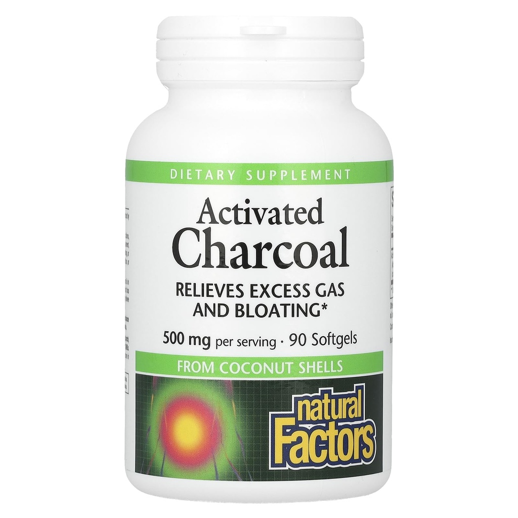 Natural Factors Activated Charcoal 90 Softgel