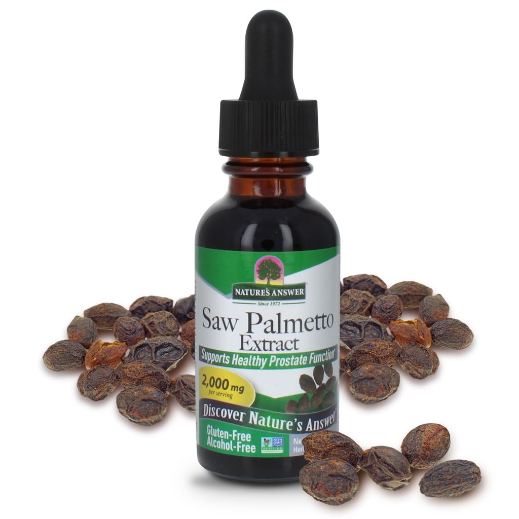 Respuesta de la naturaleza Saw Palmetto Berry Extract, 1-Fluid Ounce ¦ Apoyo a la próstata Silencio Natural Urinary Health 