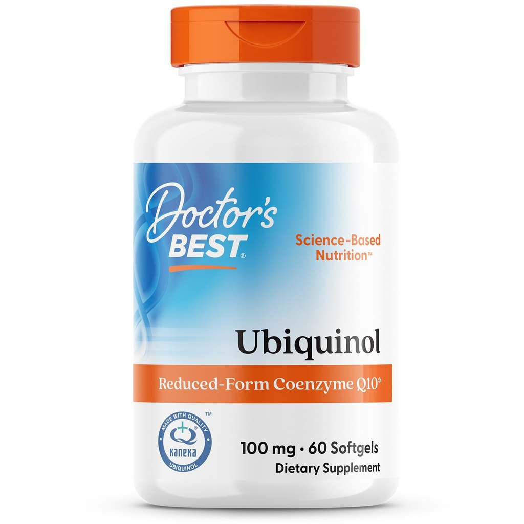 Mejor Kaneka Ubiquinol 100 mg Suplemento para Hombres &amp; Mujeres - Formulario reducido CoQ10, Coenzyme Q10 100mg para Antioxidante &amp; Heart Health Support, Non GMO, Gluten Free, Soy Free - 60 Softgels