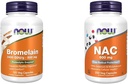 AHORA Suplementos, Bromelain 2,400 GDU/g - 500 mg, Natural Proteolytic Enzyme*, 120 Veg capsules & Suplementos, NAC 600 mg con Selenium &amp; Molybdenum, 250 Veg Capsules