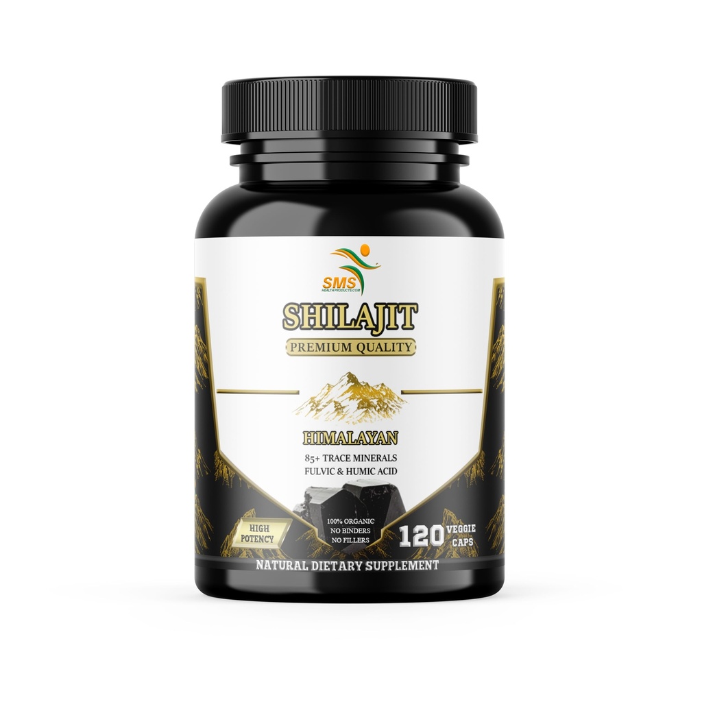 Shilajit Pure Himalayan Capsules (Suplemento de ácido fúlvico) 1.000 mg de Extracto Shilajit orgánico por servidumbre, 120 Conde (85+ Trace Minerals, No Fillers, No Binders)