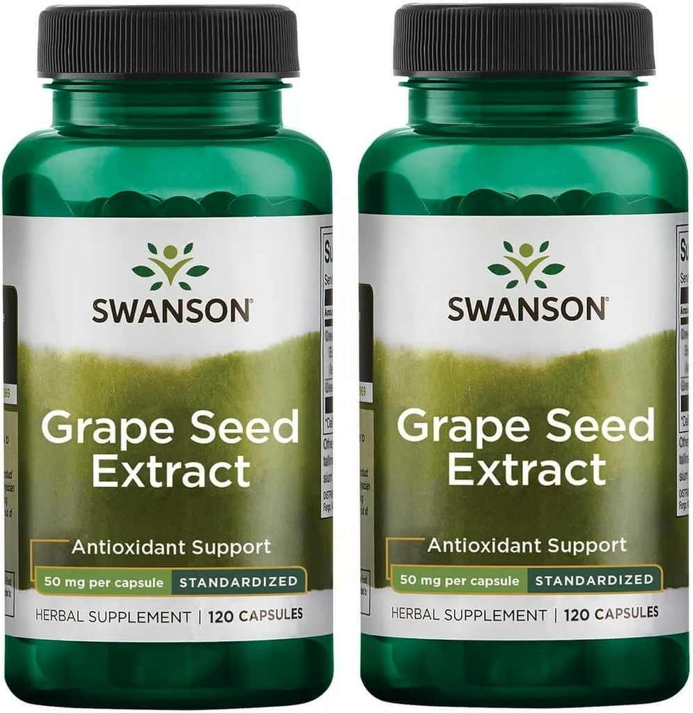 Extracto de semilla de uva Swanson (estandardizado) 50 Milligrams 120 cápsulas (2 Pack)