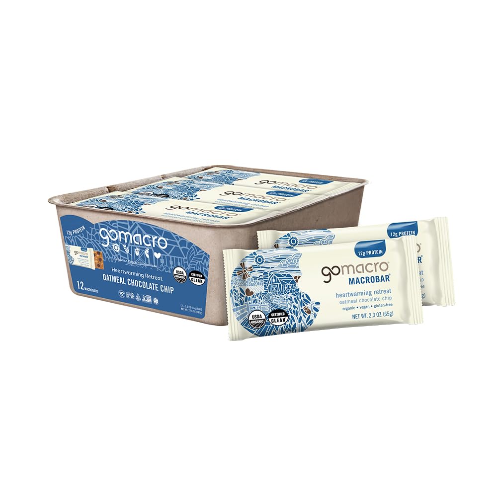 Gomacro, Nutrición Bar Avena Chocolate Chip Orgánico 12 Conde, 2.3 Ounce