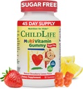 CHILDLIFE ESSENTIALS Mangas multivitamínicas para niños - Vitaminas para niños, Multivitaminas para niños con DHA, Azúcar Gratis - Fresa Natural, 90 Cuenta