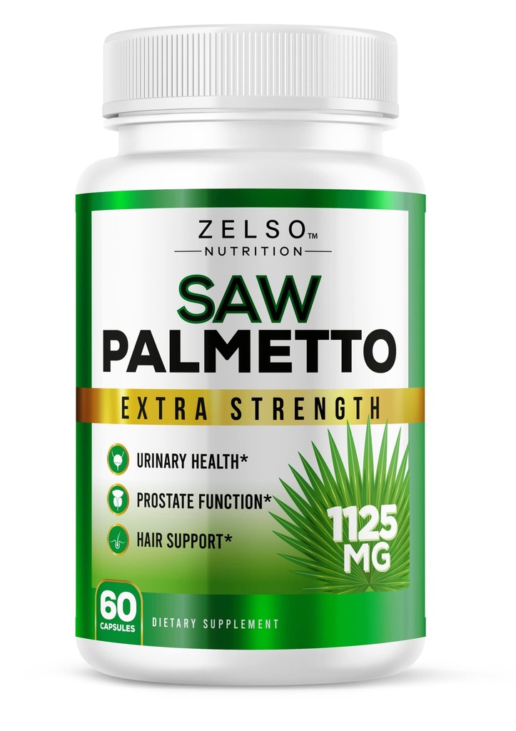 Saw Palmetto Prostate Supplement for Men, 3-in-1 Ventajas, Extra Strength DHT Blocker for Hair Growth and Beta Blocker for Urinary Health, Potent Prostate Function Support, 30 Day Supply (60 Count)