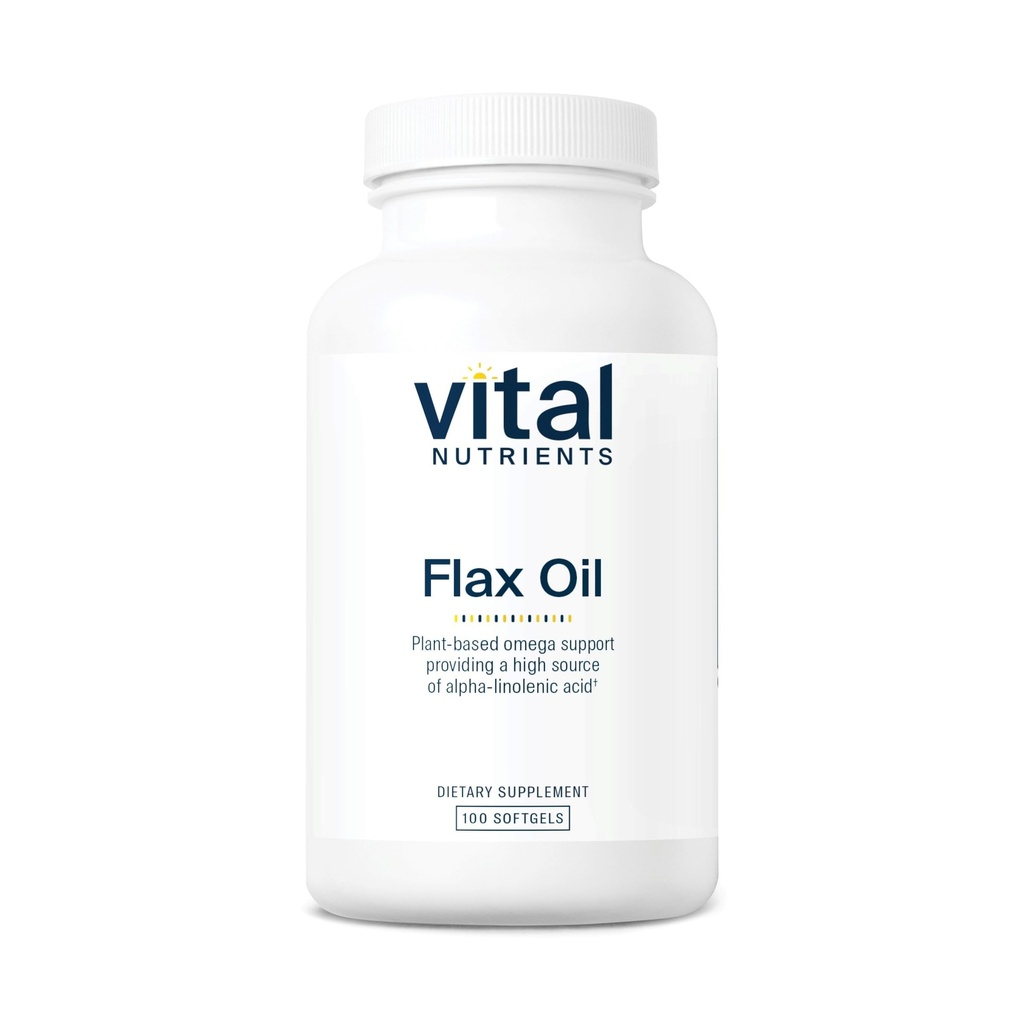 Vital Nutrients Flax Seed Oil 3000mg ¦ Cold Pressed Flax Oil with high Concentration of ALA for Heart Health* ← Gluten, Dairy and Soy Free ← Non-GMO  100 Softgels