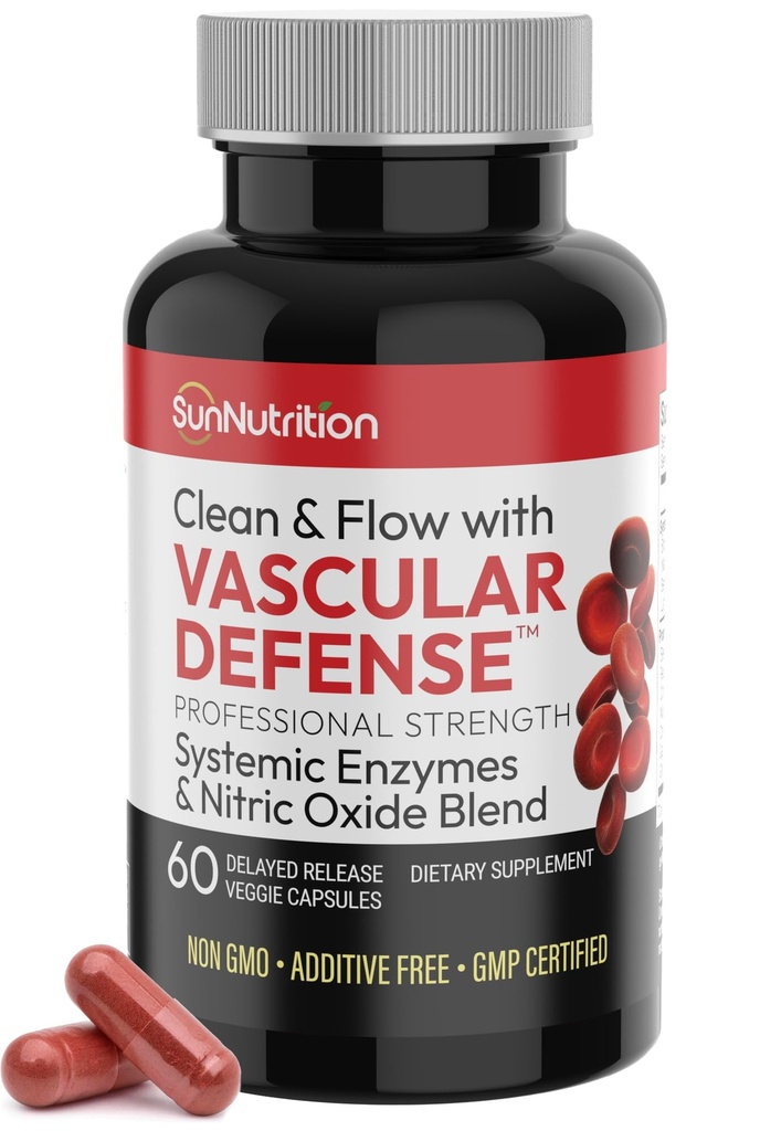 Nattokinase Suplemento Nitric Oxide Capsules Beet Root Extract High Potency Lumbrokinase " Bromelain Systemic Enzymes Nitric Oxide Blend Clean " Flow Vascular Defense 60 Caps 30 Servings