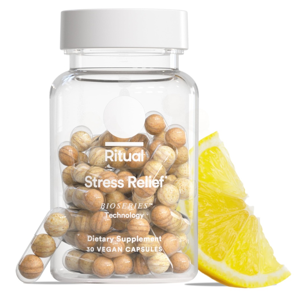 Suplemento de alivio de estrés ritual Shoden® Ashwagandha, Suntheanine® L-Theanine y Saffron como affron®* BioSeries con 8 Hour Release to Support Natural Cortisol Response and Promote Calm, 30 Day