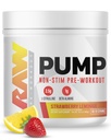 Bomba RAW Stim Free Pre Workout (Strawberry Lemonade) - Non-Stimulant Pre Workout Suplemento Powder Nitric Oxide Booster - Pre Workout Suplementos Bebida para Durante el entrenamiento - 40 Servimientos