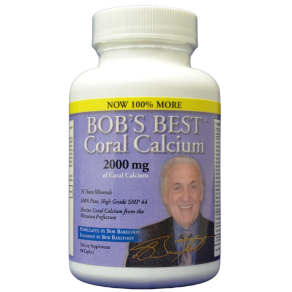 Mejor Calcio de Coral de Bob, 2000 mg, 90 caplets