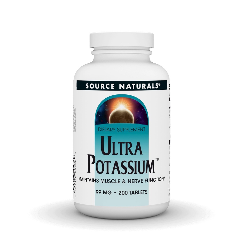 Fuente Naturales Ultra Potasio 99 mg Maintains Muscle & Nerve Función - Suplemento dietético - 200 Tablets