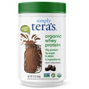 Powder de proteína orgánica de tera - Grass Fed Whey Protein Powder sin dulces artificiales, limpio, no GMO, sin gluten - Chocolate oscuro, 12 Oz