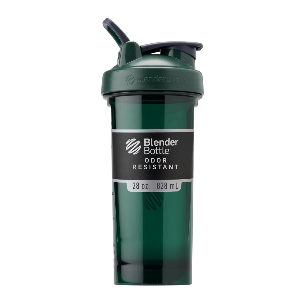 BlenderBottle Shaker Bottle Pro Series Perfecto para Protein Shakes y Pre Workout, 28-Once, Full-Color Green