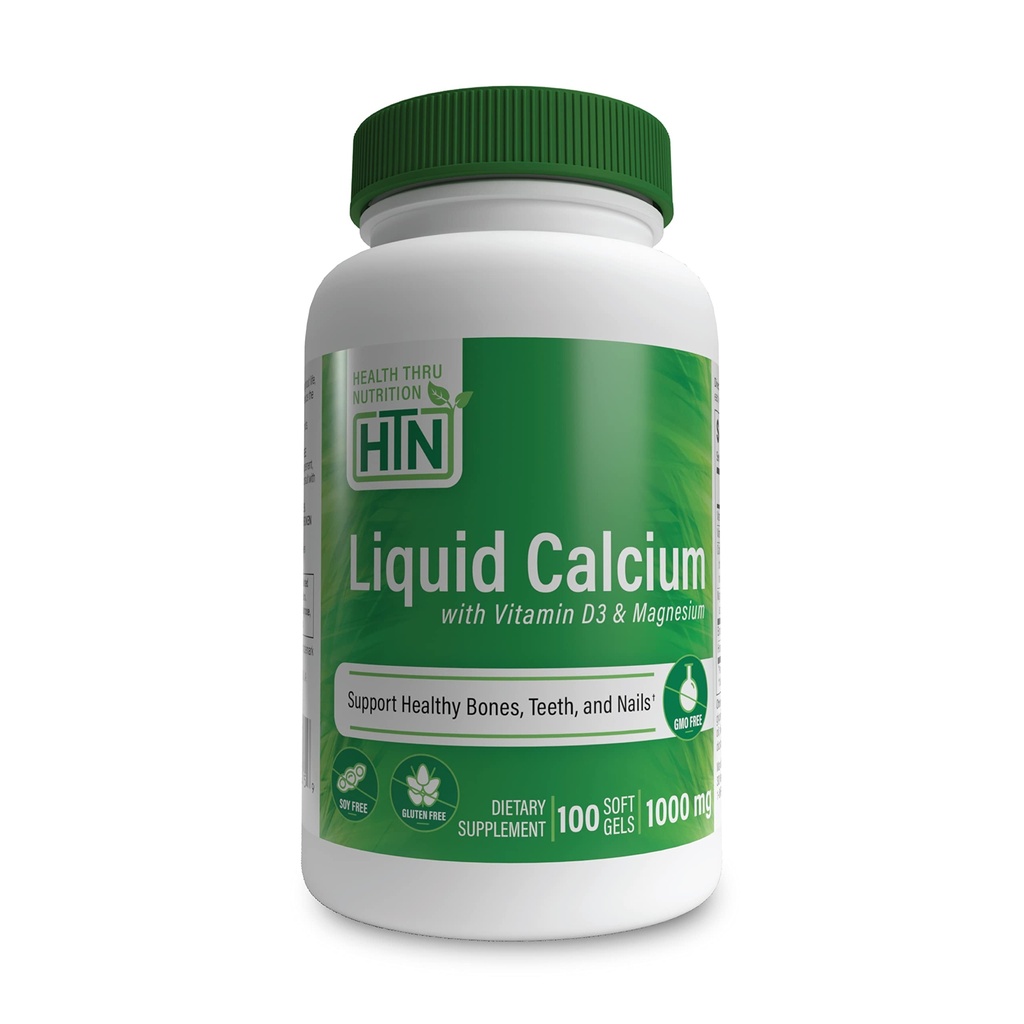Salud Thru Nutrición Calcio líquido 1000mg, Magnesio 400mg, Vitamina D3 1,000iu y Boron ← Restauración de huesos &amp; Strength con 6 Complejo de calcio ← 3rd Party Tested ← No Gluten Free (Pack of 100)