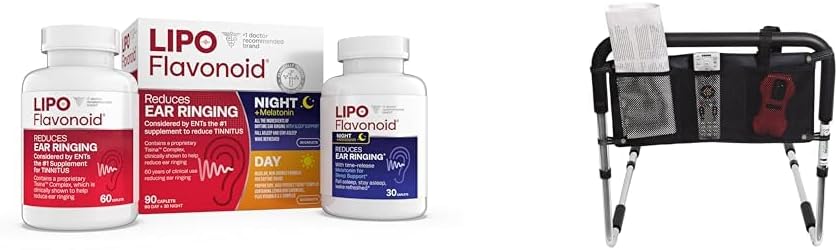 Día de Lipo-Flavonoide Combo Kit Tinnitus Alivio, Fuente médica esencial universal de tres bolsillos cama accesorio bolsa