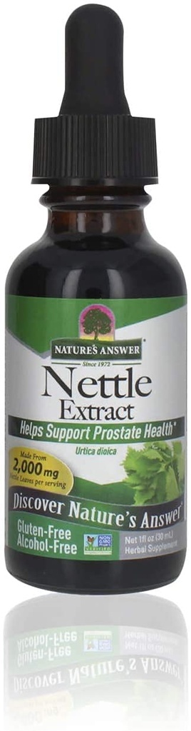 Respuesta de la naturaleza Nettle Leaf 1oz Extracto ← Prostate Suppot TEN Concentrated Dark Green Nettle Leaf Herbal Suplemento No-GMO, Kosher, Gluten-Free, " Alcohol-Free TEN Single Count