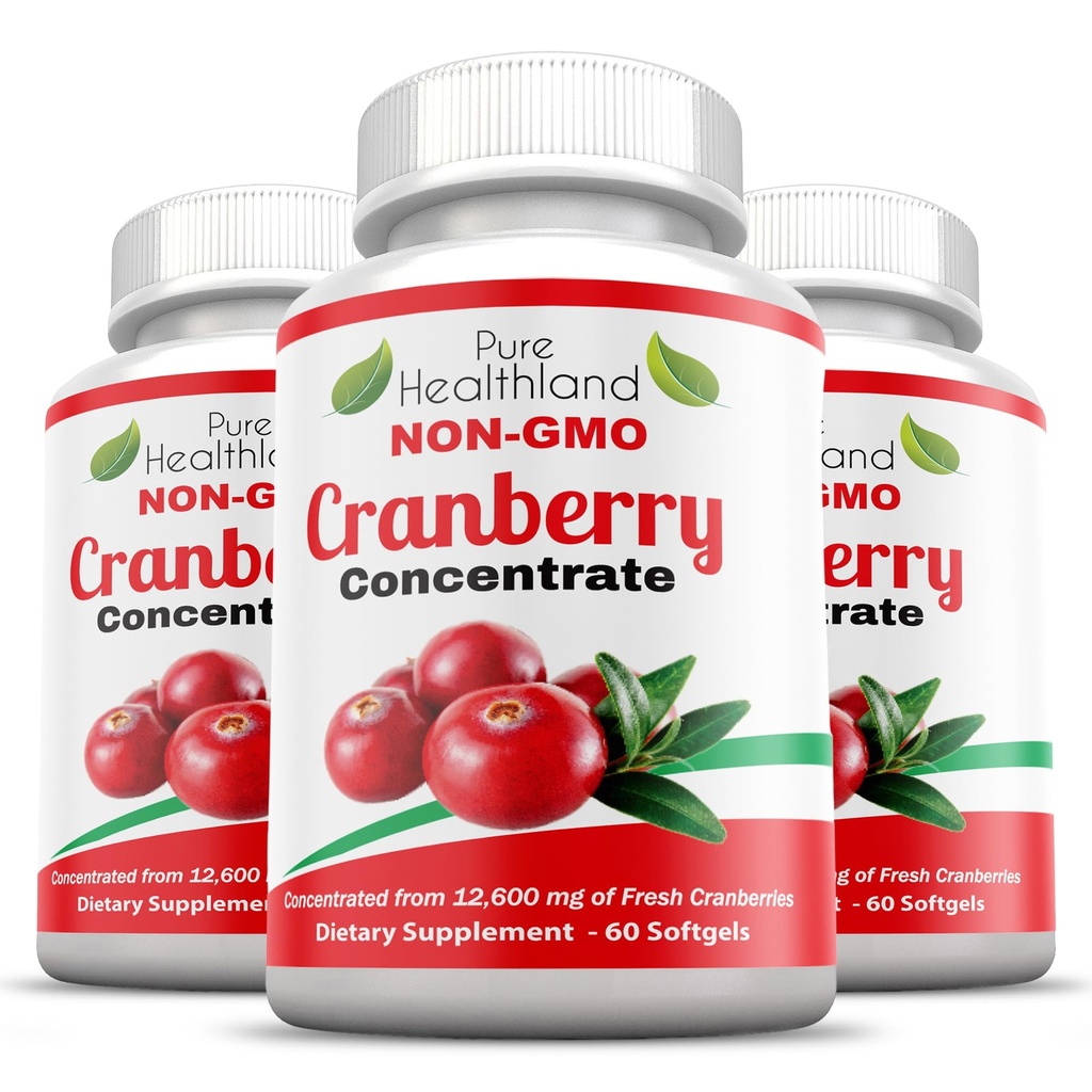 Fresa no GMO Concentrada a partir de 12.600mg - Triple Fuerza Softgels - Píldoras fáciles de absorber para hombres y mujeres, 3 botellas