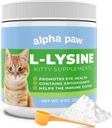 Alpha Paw - Grado Humano para Mascotas - Suplemento Lisina Cat - Suministros Extras 5-10 Mes - Lisina Natural (8 onzas/227 gramos)