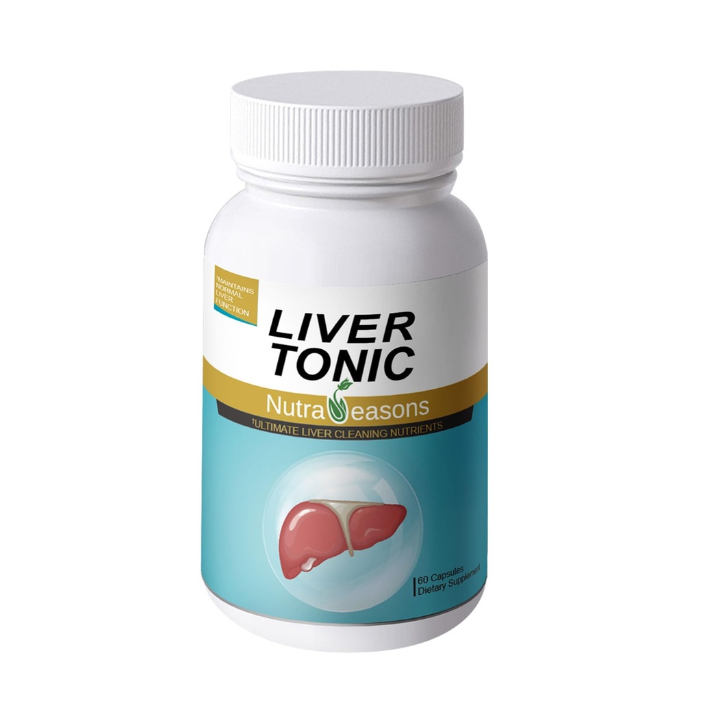 Hígado Tónico - Nuevo Embalaje – Limpiador de hígado Detox " Reparación con cardo de leche, NAC, Bitartrate de Choline, Ginger, Turmérico, Dandelion Root, Extracto de Artichoke, Schisandra Berry, 60 gorros de vege