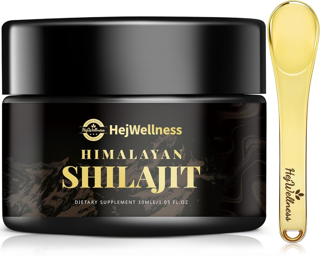 Shilajit Resin Organic 85+ Trace Minerals & Fulvic Acid - 60 Servidores Shilajit natural para Hombres " Mujeres para la Energía " Apoyo inmunitario, 500 mg