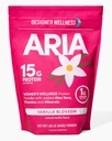 Designer Wellness, Aria, Women's Wellness Low Calorie Vanilla Protein Powder with Biotin, Vitamina C and Organic Aloe, Vanilla Blossom, 1.85 Libra