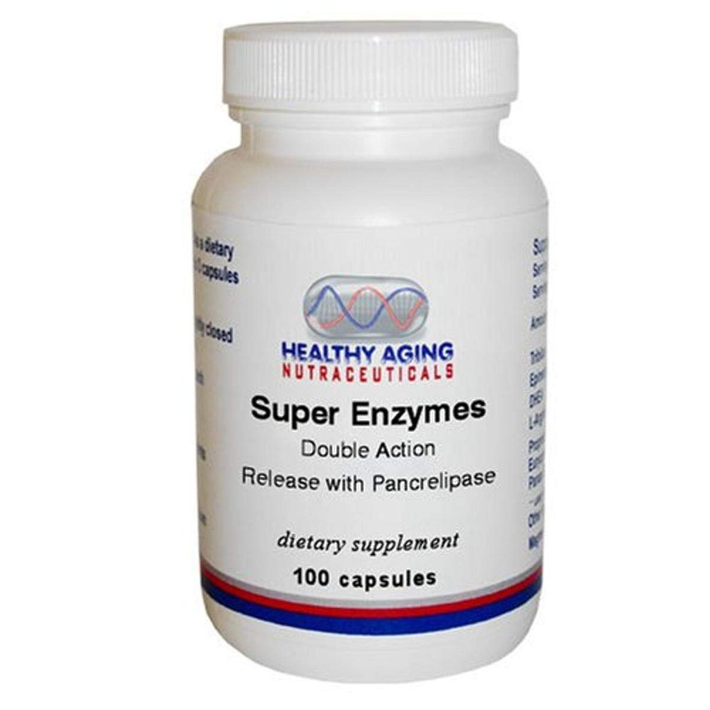 Super Enzymes Double Action Release with Pancrelipase 100 Capsules
