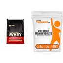 Optimum Nutrition Gold Standard 100% Whey Protein Powder, Vanilla Ice Cream, 10 libras (Packaging May Vary) & BulkSupplements Micronized Creatine Monohydrate Powder (1 Kilogram)