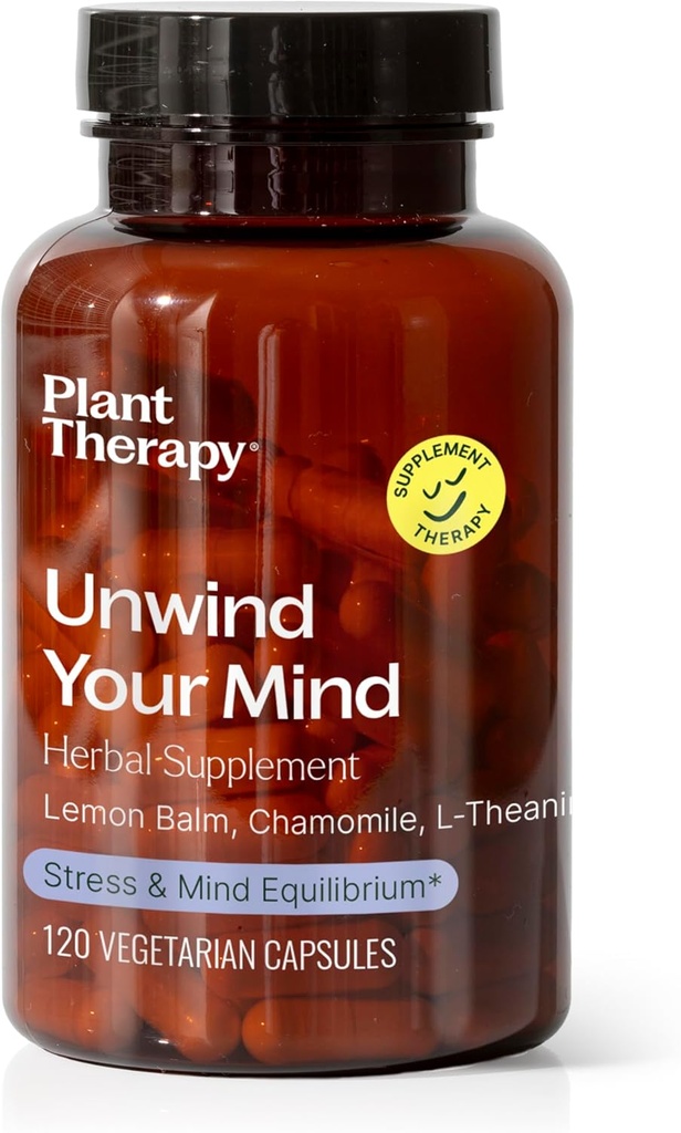 Terapia de plantas Desenrollar Su Mente Su Suplemento Herbario Capsules, Naturalmente Relajando, Ayuda a calmar un cerebro ocupado, Grande después de un largo día o antes de la cama, 120 cápsulas vegetarianas (4 mes de suministro), Made in The USA