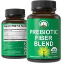 USDA Organic 3-in-1 Prebiotic Fiber - Vegan Capsules for Gut, Digestive Health. Planta entera de alimentos crudos Prebióticos Pills Suplemento con Inulina (Jerusalem Artichoke), Acacia Fibers, SunFiber