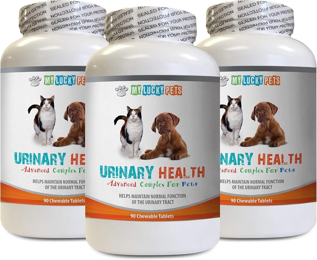 gato Urinary Health Supplement - Pets Urinary Health Complex - para perros y gatos - Advanced Bladder Support - Cranberry Pills for Cats - 3 Bottles (270 Treats)