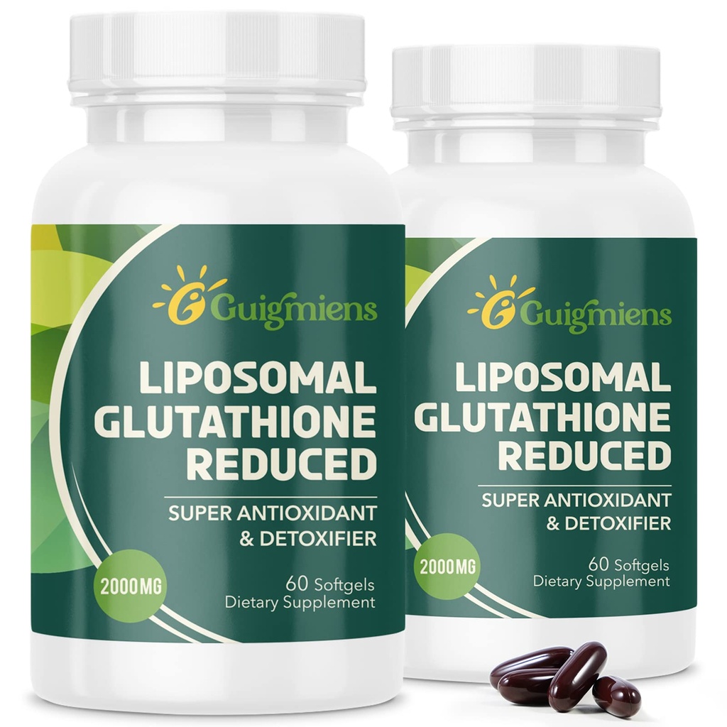 oumebiu Liposomal Glutathione 2000 MG, 10x Mejor Absorción, Glutathione Suplemento con Ácido Hialurónico+Colagen Peptide+Resveratrol, Poderoso Antioxidante, Envejecimiento de Salud, Salud Inmune, 120 Conde
