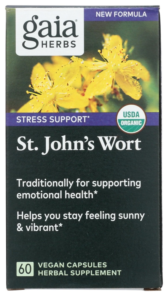 Gaia Herbs St. John's Wort, Vegan Liquid Capsules, 60 Conde - Stress Support to Promote a Positive and Sunny Mood