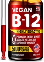 B12 Sublingual 5000 mcg Drops - Made in USA - Vegan B12 Vitaminas para la Energía, Mood & Memory - Highly Bioavailable Sublingual Drops - Metilcobalamin for Women &amp; Men - 2 fl. oz.