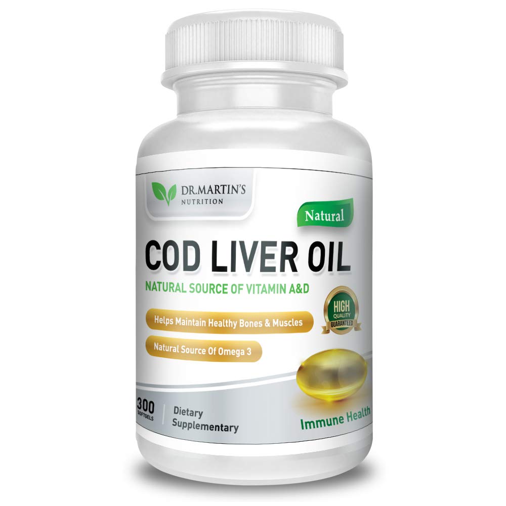 COD Liver Oil TENER 300 Softgels ANTE Fuente natural de Omega 3 ácidos grasos TENIDO Triple fuerza ANTERIOR Best Immune Health, Healthy Bones &amp; Muscle Suplemento dietético TENIDO