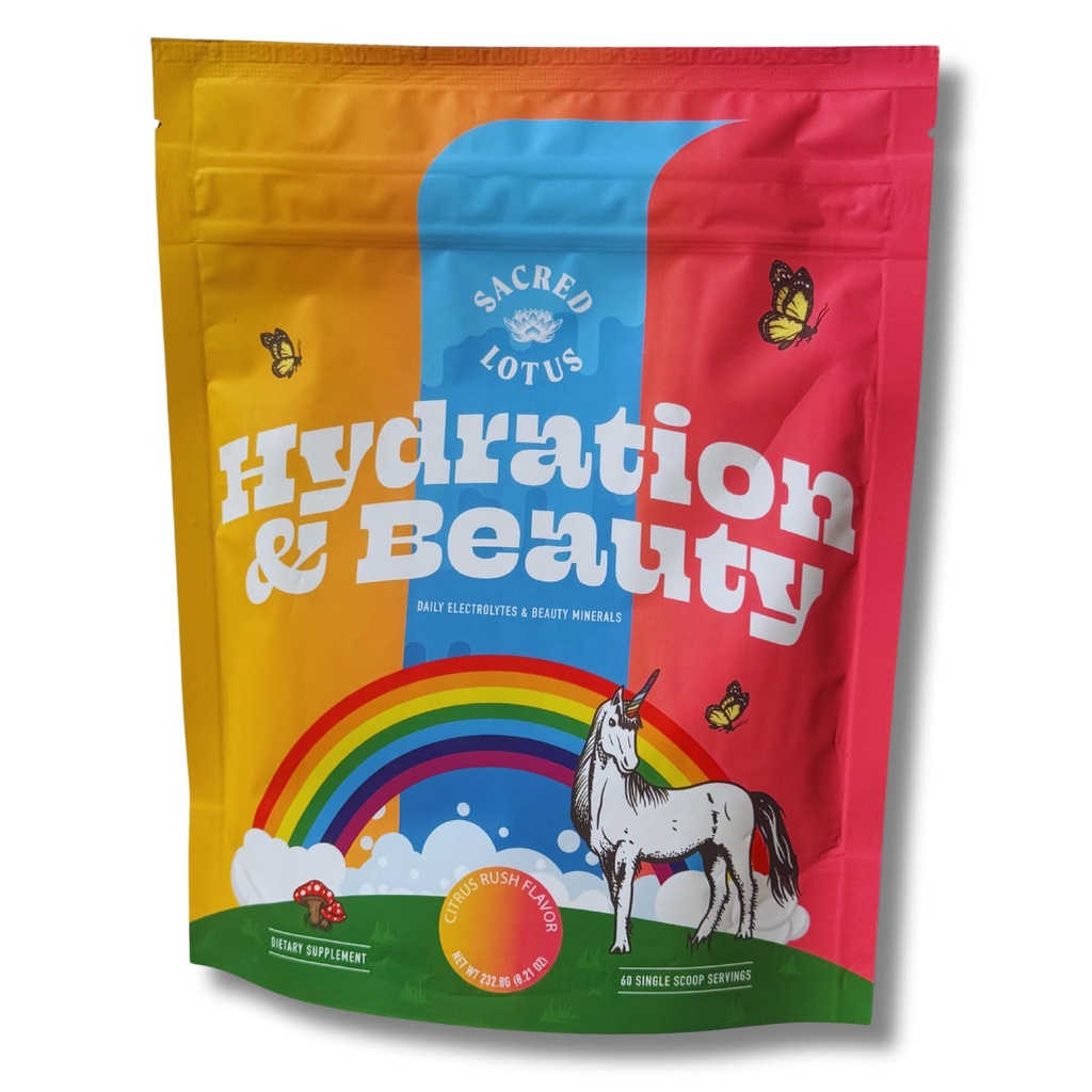 SunLife Organics Hydration & Beauty Powder - Citrus Rush - Electrolyte Drink Mix ← Vitaminas y Minerales diarios - Magnesium, Vitamina C, y Niacin ← Non-GMO ← 60 Servings