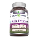 Amazing Formulas Milk Thistle Suplemento TEN 175 Mg per Serving TEN 120 Capsules ← No Gluten-Free TEN Made in USA