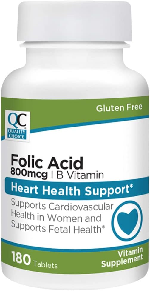 CorazÃ3n de calidad CorazÃ3n de elección fetal 180 Conde ácido fólico 800 mcg + B Tablets