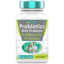Probióticos con Prebiótico: 50 Billones CFU - 10 Strain - 90 Capsules Vegetarianos Silencio con Acidophilus Probiótico para la Salud Digestiva, Gut Health, & Immune Support* Silencio para Hombres y Mujeres