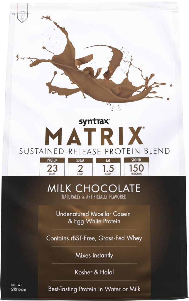 Matriz de Nutrición Syntrax - La proteína de liberación sostenida Blend, Chocolate de leche 5 libras.
