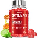 (1 Pack) Manzana Vinagre Gummies ← Keto ACV Gummies for Support Metabolism & Fat Burn with Vitamin B6 &amp; B12 ← ACV Suplemento Silencio Lemon Honey Flavor ← 60 Vegan for Women and Men