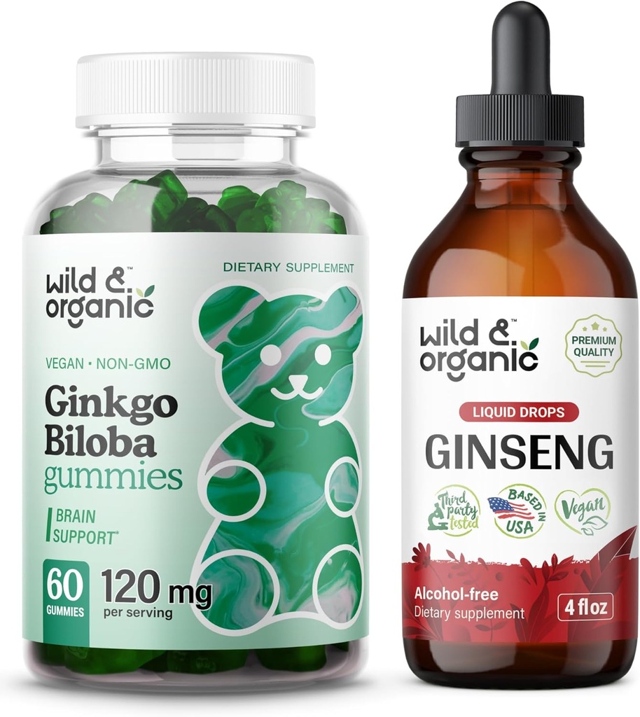 Wild & Organic Ginkgo Biloba Gummies " Ginseng Tintura 4 fl oz