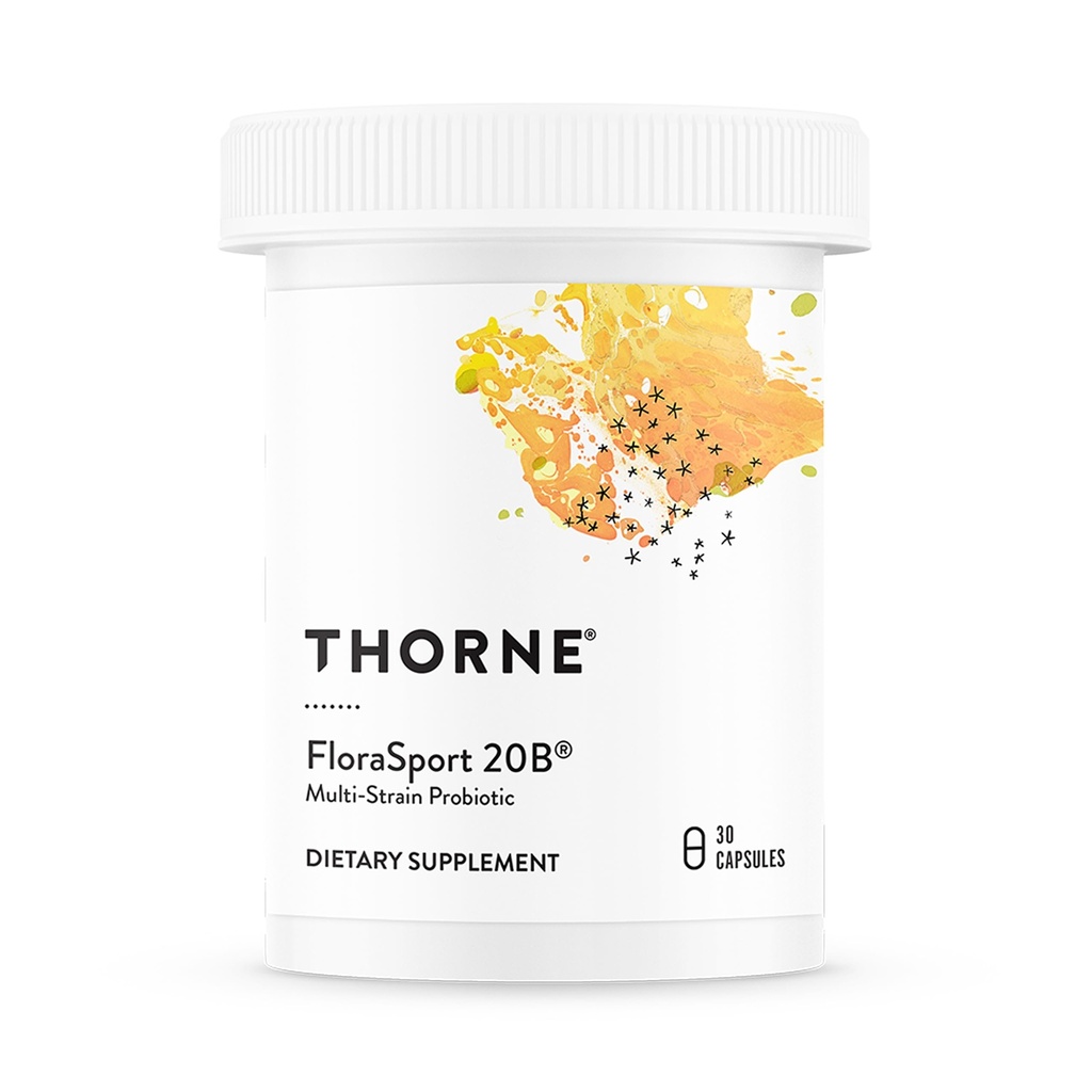 THORNE - FloraSport 20B - Suplemento Probiótico - Promueve Apoyo Digestivo, Salud Gut, Función Inmune " Diarrea ocasional o alivio del estreñimiento* - NSF Certificado para Deporte - 30 Servimientos
