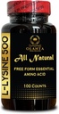 SUPLEMENTO DE L-LYSINE AMINO ACIDS - Apoyo a la salud inmune, Desarrollo muscular saludable, Aminoácidos de apoyo, Suplemento L-Lysine para el ojo, soporte de bienestar - 1 Botella 100 Cuentas