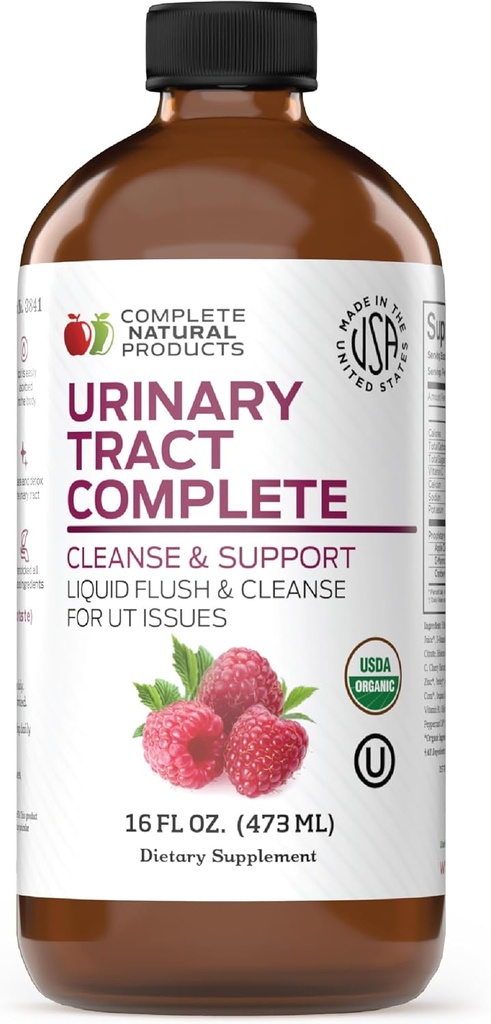 Completo Tract Natural Urinary 8oz - Suplemento Líquido para Salud Urinaria con Arándano Orgánico, D-Mannose, Hoja de remolacha, Semilla y Turmérica