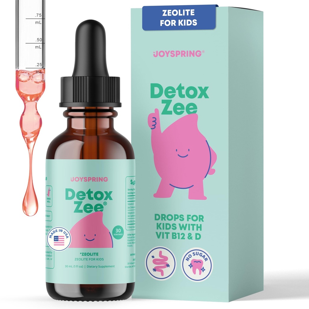 JoySpring DetoxZee Zeolite Drops for Kids – Clinoptilolite with Vitamin D3 " Cyanocobalamin Vitamin B12 – Natural Berry Flavor Liquid ← 30 Servings
