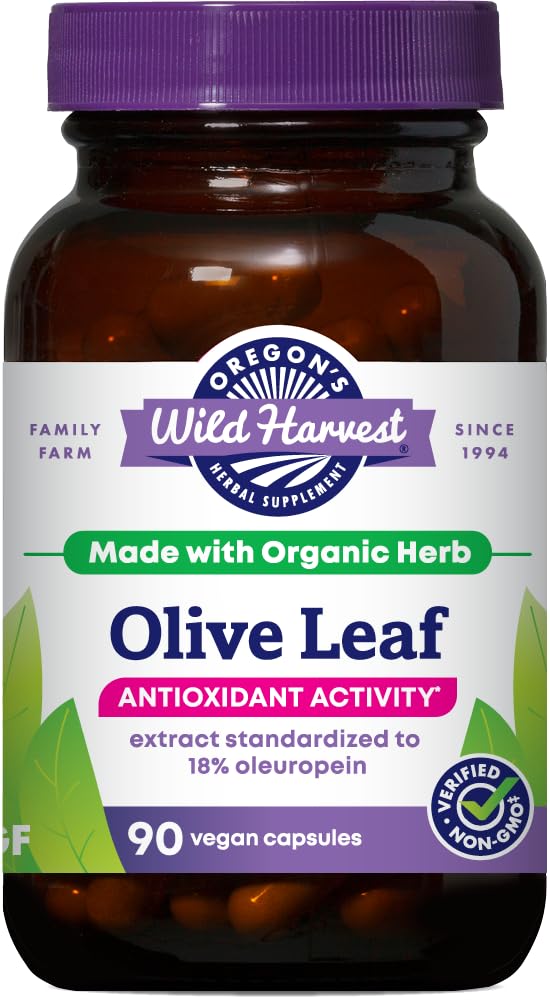 Cosecha Salvaje de Oregon, Suplemento de Hoja de Oliva, Apoyo Antioxidante, 350 mg, 90 Conde
