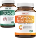 Bundle of Vitamin C Immune Support ' Irish Sea Moss - Refresh & Revive Set - Vitamina C Immune Support with Zinc (60 Veg Capsules) & Irish Sea Moss with BioPerine (No-GMO & Organic) - 60 caps