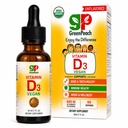 GreenPeach Liquid Vegan Vitamina orgánica D 400 a 1600 UI - D3 gotas para Toddler, Niños, Bebés &amp; Bebés, Vitamina D Baby Drops, Natural, 60 Actuaciones